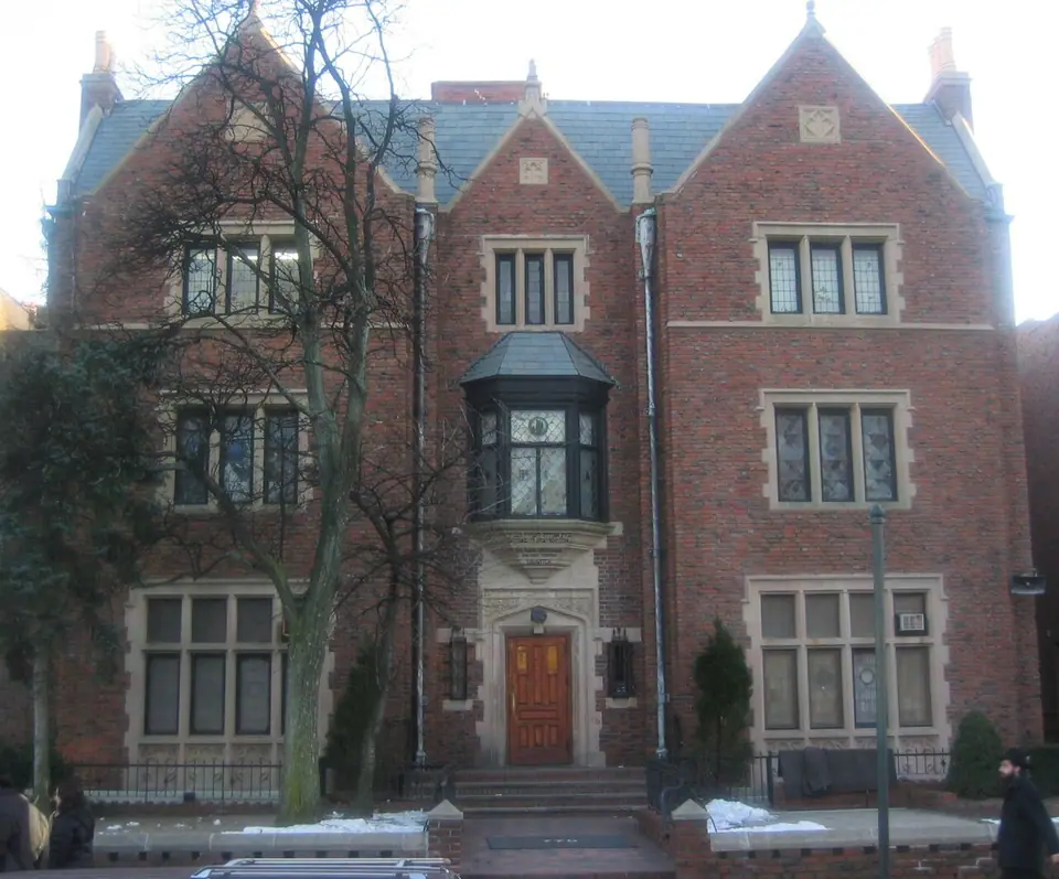 The red-brick Gothic Revival building at 770 Eastern Parkway in Brooklyn, headquarters of Chabad-Lubavitch