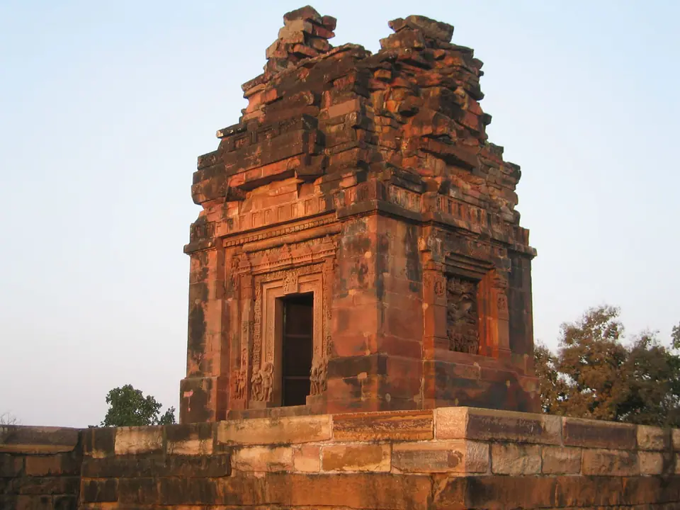 The ruined sandstone Dashavatara temple at Deogarh on its raised plinth